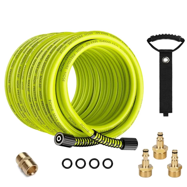 High Pressure Washer Hose Ultra Flexible Car Wash Water Cleaning Hose Pipe Cord Extension Hose M22-pin 14/15 Water Gun Pipe